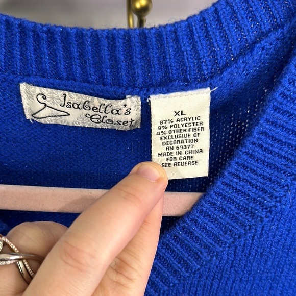 Blue Gingerbread boys Women’s Sweater - Picture 3 of 4